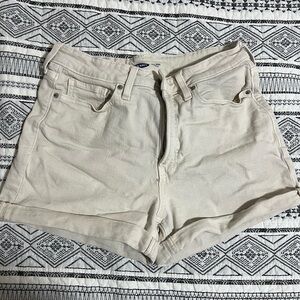 Old Navy Cream Jean Shorts High-Waisted Relaxed Fit